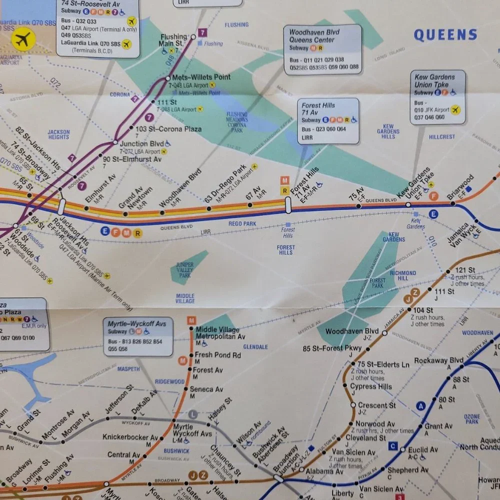 Official MTA New York City Subway Train Railroad Map + Free Liberty Graffiti Art - Picture 5 of 8
